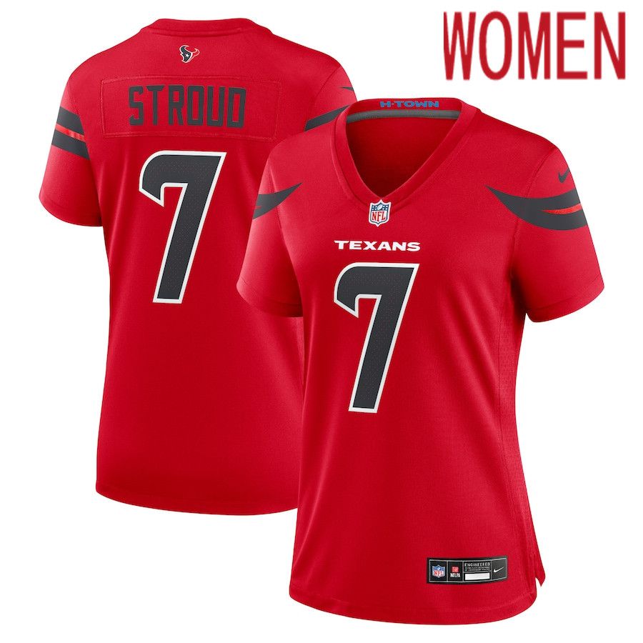 Women Houston Texans #7 C.J. Stroud Nike Red Alternate Game NFL Jersey->->Women Jersey
